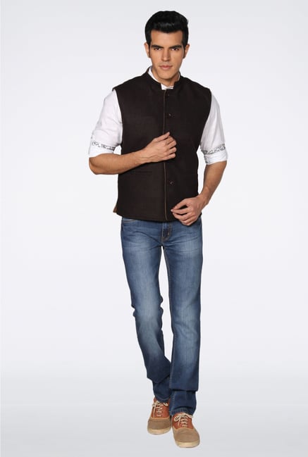 Provogue Brown Nehru Jacket Provogue Brown Nehru Jacket