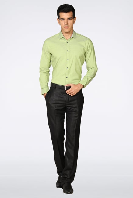 Provogue Green Solid Casual Shirt Provogue Green Solid Casual Shirt