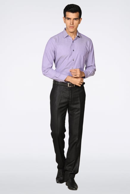 Provogue Purple Solid Casual Shirt Provogue Purple Solid Casual Shirt