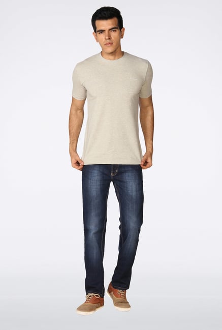 Provogue Beige Solid T-Shirt Provogue Beige Solid T-Shirt