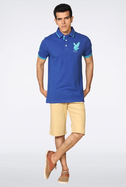 Provogue Blue Solid Polo T-Shirt Provogue Blue Solid Polo T-Shirt