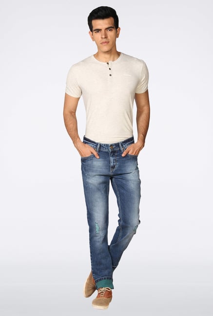 Provogue Blue Ripped Jeans Provogue Blue Ripped Jeans