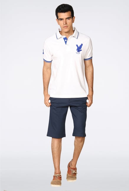 Provogue White Solid Polo T-Shirt Provogue White Solid Polo T-Shirt