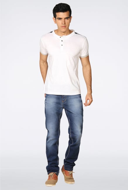 Provogue White Solid T-Shirt Provogue White Solid T-Shirt
