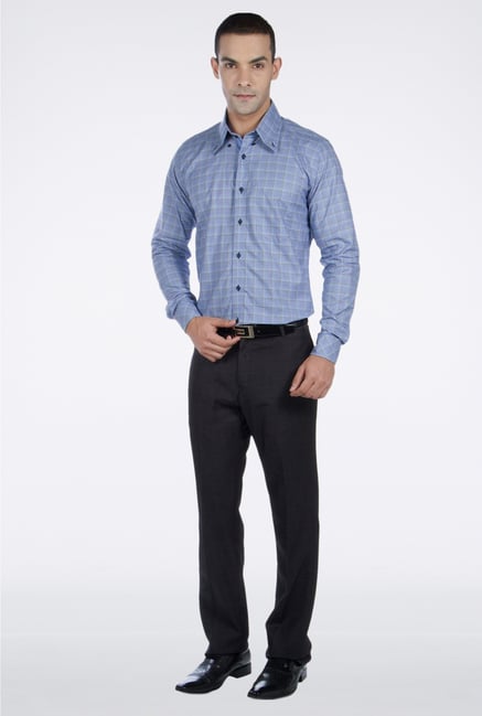Provogue Blue Checked Casual Shirt Provogue Blue Checked Casual Shirt
