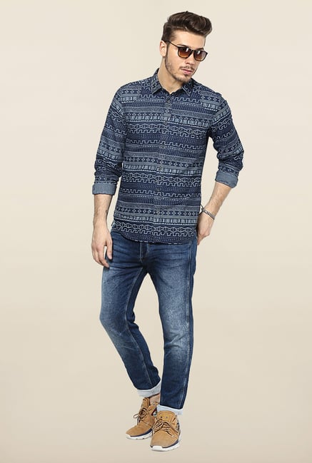 Jack & Jones Blue Solid Slim Fit Jeans Jack & Jones Blue Solid Slim Fit Jeans