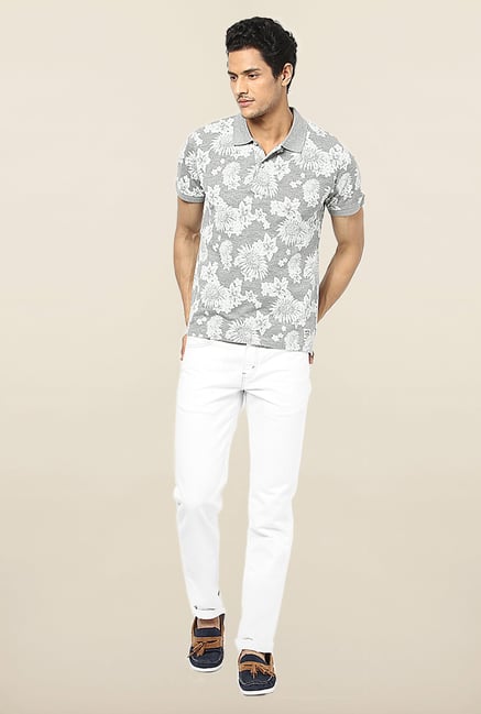 Jack & Jones Light Grey Polo T-Shirt Jack & Jones Light Grey Polo T-Shirt