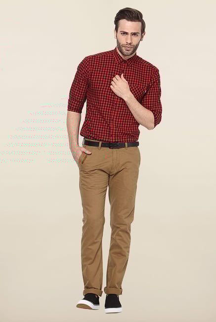 Jack & Jones Red And Black Checks Casual Shirt Jack & Jones Red And Black Checks Casual Shirt