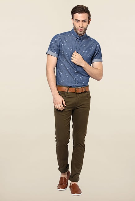 Jack & Jones Blue Printed Casual Shirt Jack & Jones Blue Printed Casual Shirt