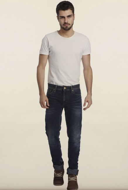 Jack & Jones Denim Dark Blue Solid Slim Fit Jeans Jack & Jones Denim Dark Blue Solid Slim Fit Jeans