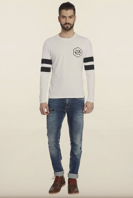 Jack & Jones White Solid T-Shirt Jack & Jones White Solid T-Shirt