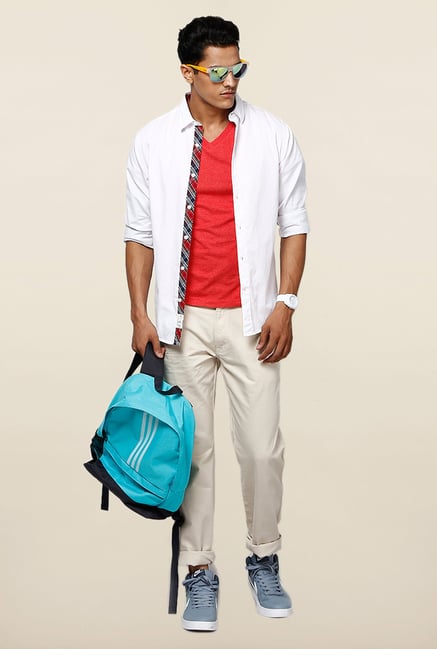 Jack & Jones White Solid Cotton Casual Shirt Jack & Jones White Solid Cotton Casual Shirt
