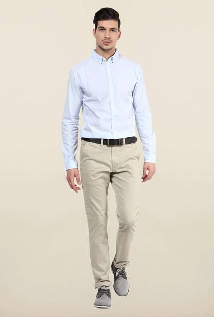 Jack & Jones Sky Blue Solid Casual Shirt Jack & Jones Sky Blue Solid Casual Shirt