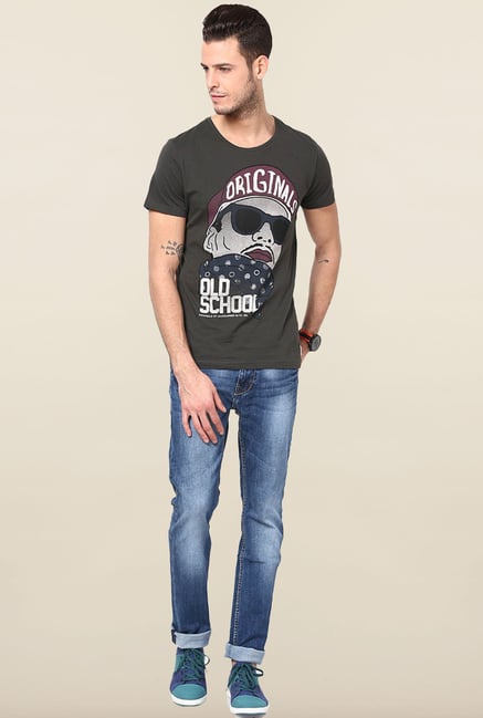Jack & Jones Black Printed Slim Fit T-Shirt Jack & Jones Black Printed Slim Fit T-Shirt
