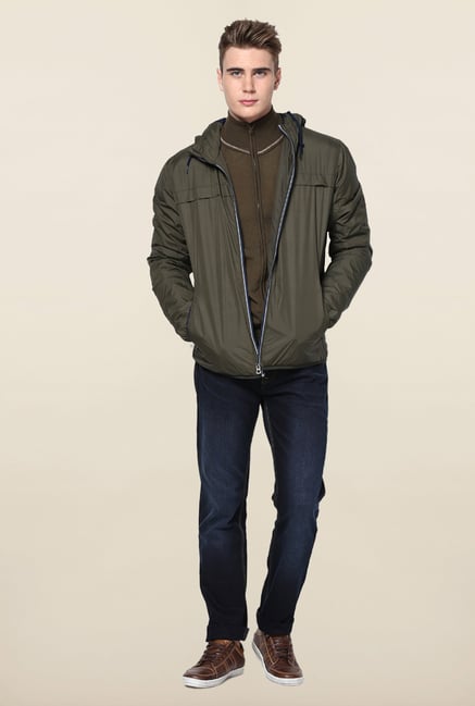 Jack & Jones Olive Hooded Jacket Jack & Jones Olive Hooded Jacket