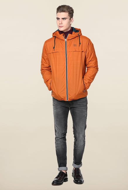 Jack & Jones Orange Hooded Jacket Jack & Jones Orange Hooded Jacket