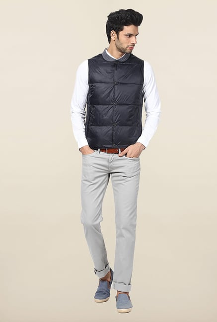 Jack & Jones Dark Navy Solid Jacket Jack & Jones Dark Navy Solid Jacket