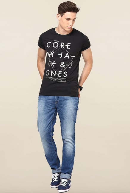 Jack & Jones Black Round Neck T-Shirt Jack & Jones Black Round Neck T-Shirt