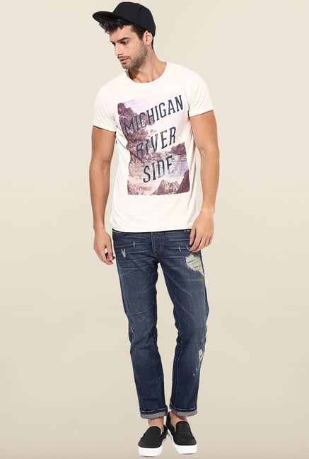 Jack & Jones White Printed T-Shirt Jack & Jones White Printed T-Shirt