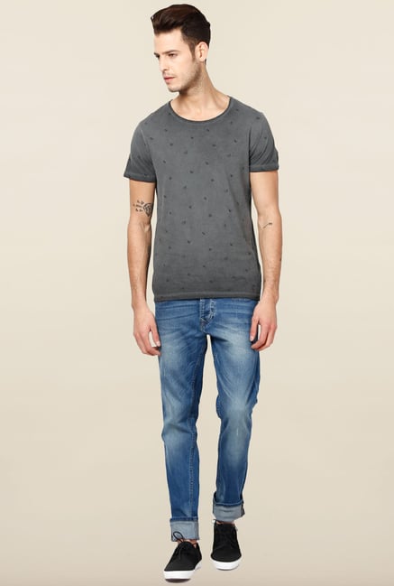Jack & Jones Grey Round Neck T-Shirt Jack & Jones Grey Round Neck T-Shirt
