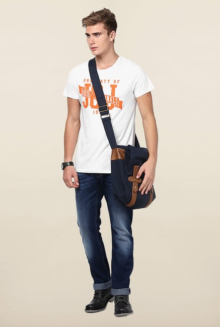 Jack & Jones White Printed T-Shirt Jack & Jones White Printed T-Shirt