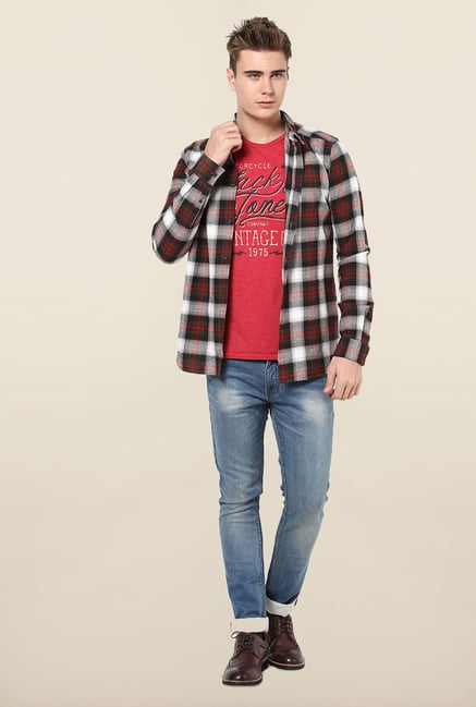 Jack & Jones Red Printed Crew Neck T-Shirt Jack & Jones Red Printed Crew Neck T-Shirt
