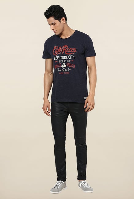 Jack & Jones Black Printed T-Shirt Jack & Jones Black Printed T-Shirt