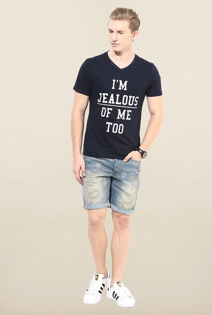 Jack & Jones Blue Cotton Shorts Jack & Jones Blue Cotton Shorts