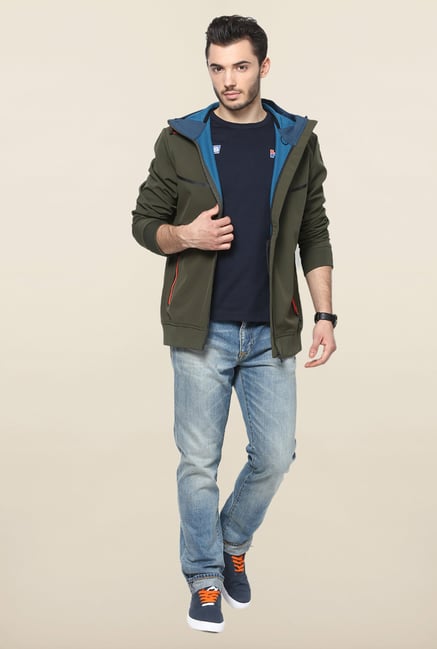 Jack & Jones Green Hooded Jacket Jack & Jones Green Hooded Jacket