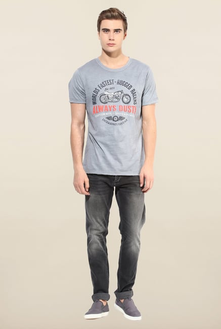 Jack & Jones Grey Washed Solid Jeans Jack & Jones Grey Washed Solid Jeans