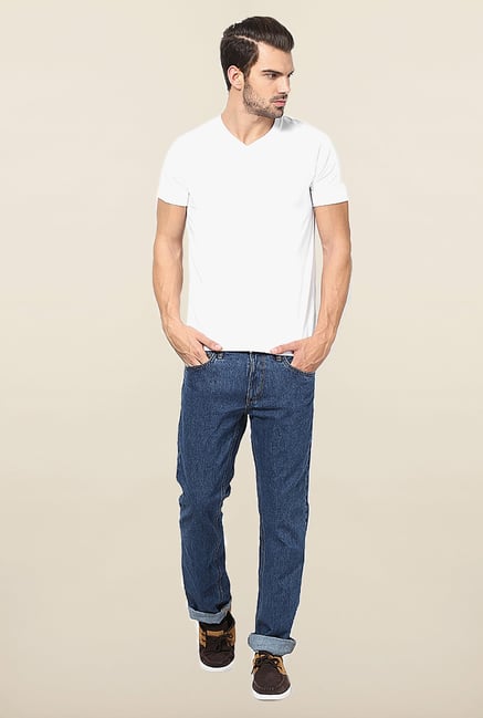 Jack & Jones Blue Solid Regular Fit Jeans Jack & Jones Blue Solid Regular Fit Jeans