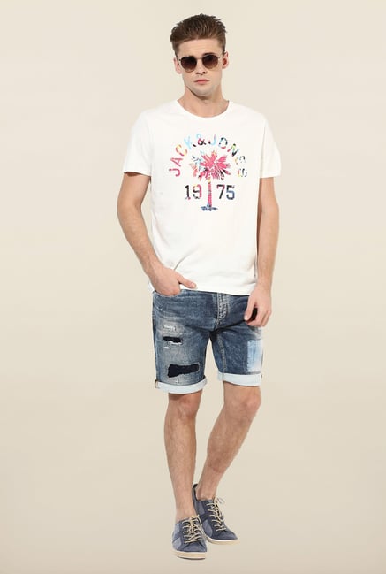 Jack & Jones White Printed T-Shirt Jack & Jones White Printed T-Shirt