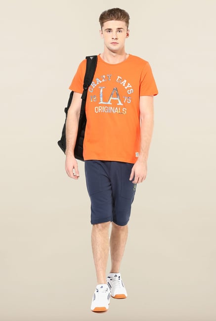 Jack & Jones Orange Printed T-Shirt Jack & Jones Orange Printed T-Shirt