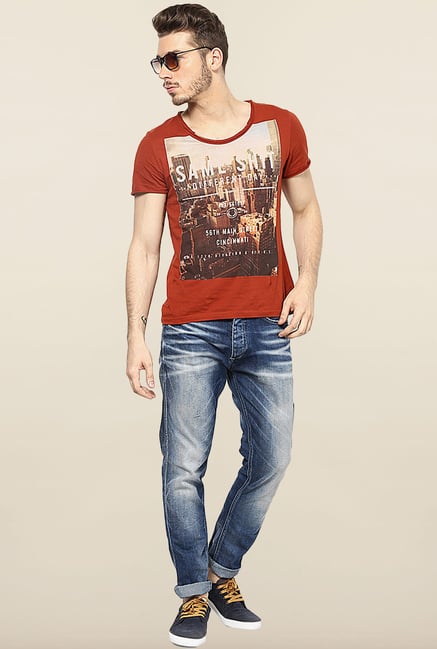 Jack & Jones Blue Washed Regular Fit Jeans Jack & Jones Blue Washed Regular Fit Jeans