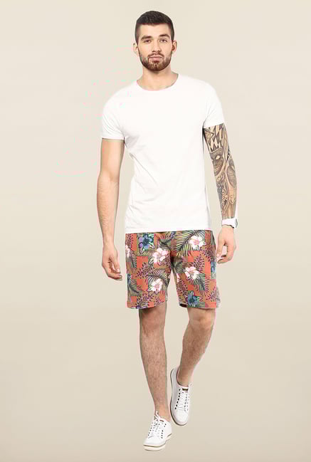 Jack & Jones Orange Printed Shorts Jack & Jones Orange Printed Shorts