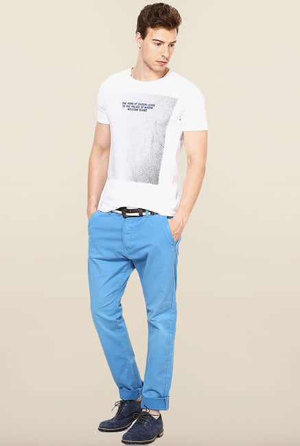 Jack & Jones Blue Cotton Chinos Jack & Jones Blue Cotton Chinos