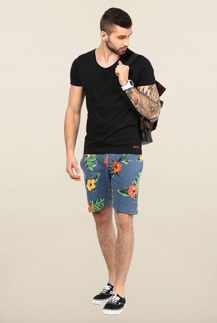 Jack & Jones Blue Floral Printed Shorts Jack & Jones Blue Floral Printed Shorts
