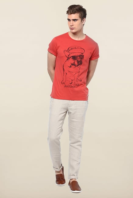 Jack & Jones Beige Linen Casual Trouser Jack & Jones Beige Linen Casual Trouser