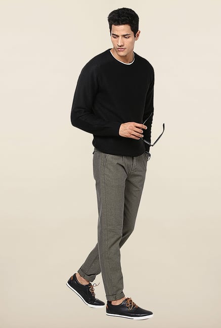 Jack & Jones Grey Striped Casual Trouser Jack & Jones Grey Striped Casual Trouser