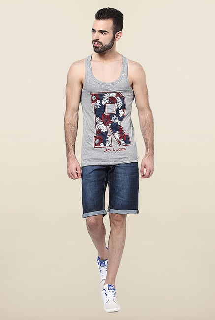 Jack & Jones Light Grey Printed Vest Jack & Jones Light Grey Printed Vest