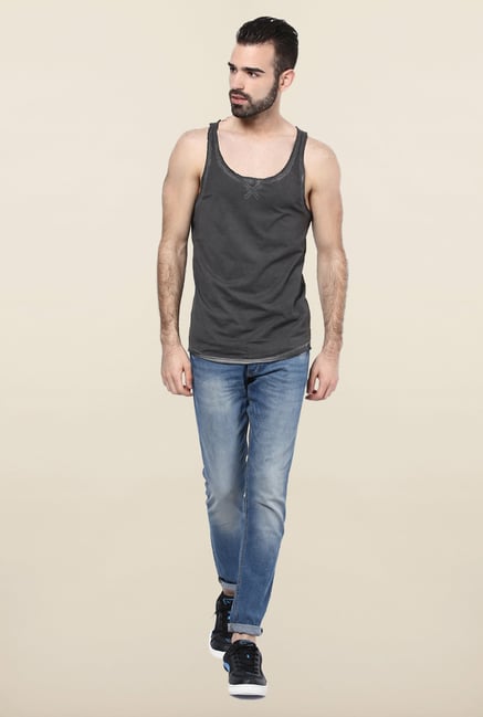 Jack & Jones Dark Grey Solid Vest Jack & Jones Dark Grey Solid Vest