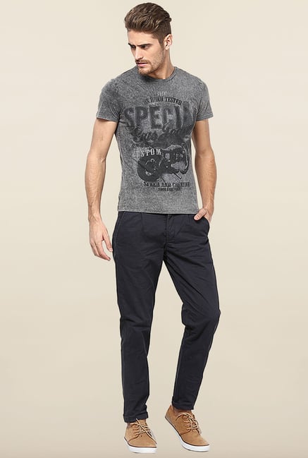 Jack & Jones Dark Navy Pleated Chinos Jack & Jones Dark Navy Pleated Chinos