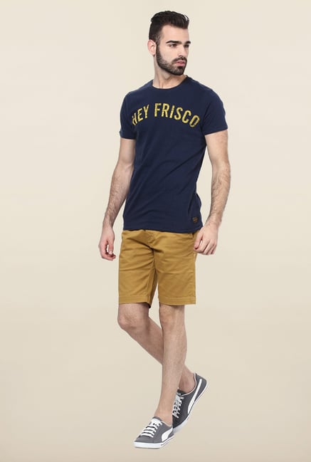Jack & Jones Navy Printed Slim Fit T-Shirt Jack & Jones Navy Printed Slim Fit T-Shirt