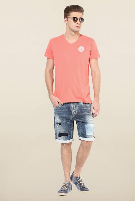 Jack & Jones Blue Distressed Shorts Jack & Jones Blue Distressed Shorts