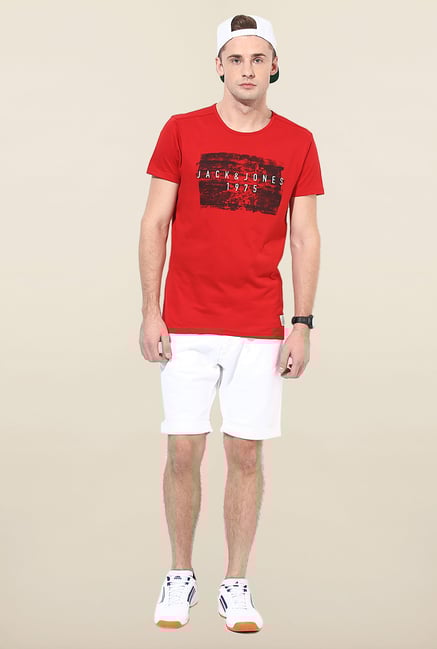Jack & Jones White Solid Shorts Jack & Jones White Solid Shorts