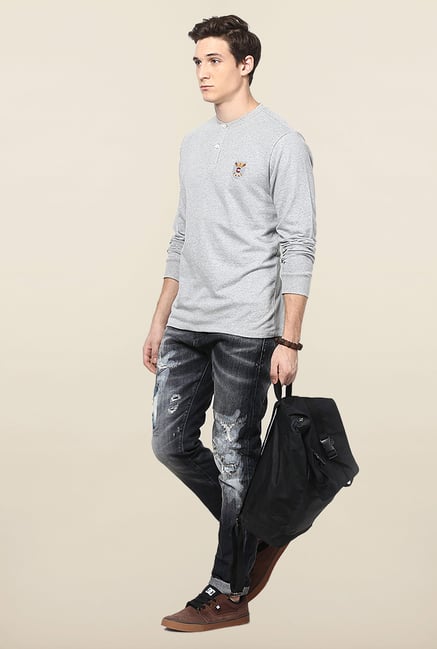 Jack & Jones Black Distressed Regular Fit Jeans Jack & Jones Black Distressed Regular Fit Jeans