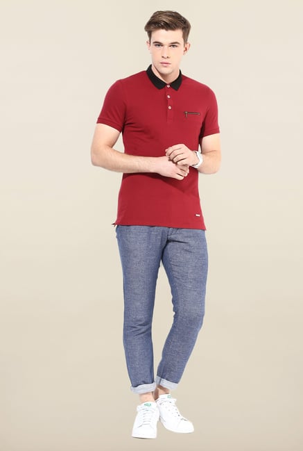 Jack & Jones Blue Solid Casual Trouser Jack & Jones Blue Solid Casual Trouser