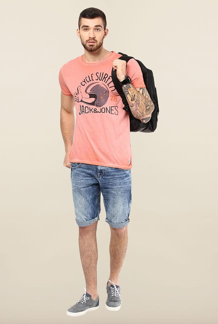 Jack & Jones Pink Printed T-Shirt Jack & Jones Pink Printed T-Shirt