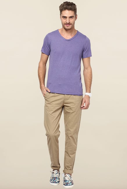 Jack & Jones Beige Pleated Chinos Jack & Jones Beige Pleated Chinos