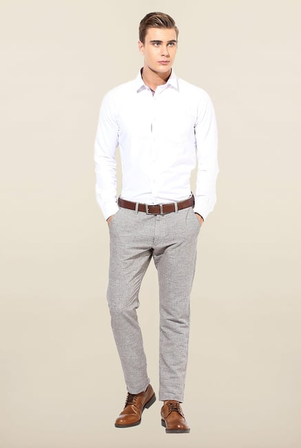 Jack & Jones Grey Cotton Trousers Jack & Jones Grey Cotton Trousers